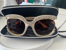 Load image into Gallery viewer, Luxury Rhinestone Women’s Cream Oval Shape Glasses
