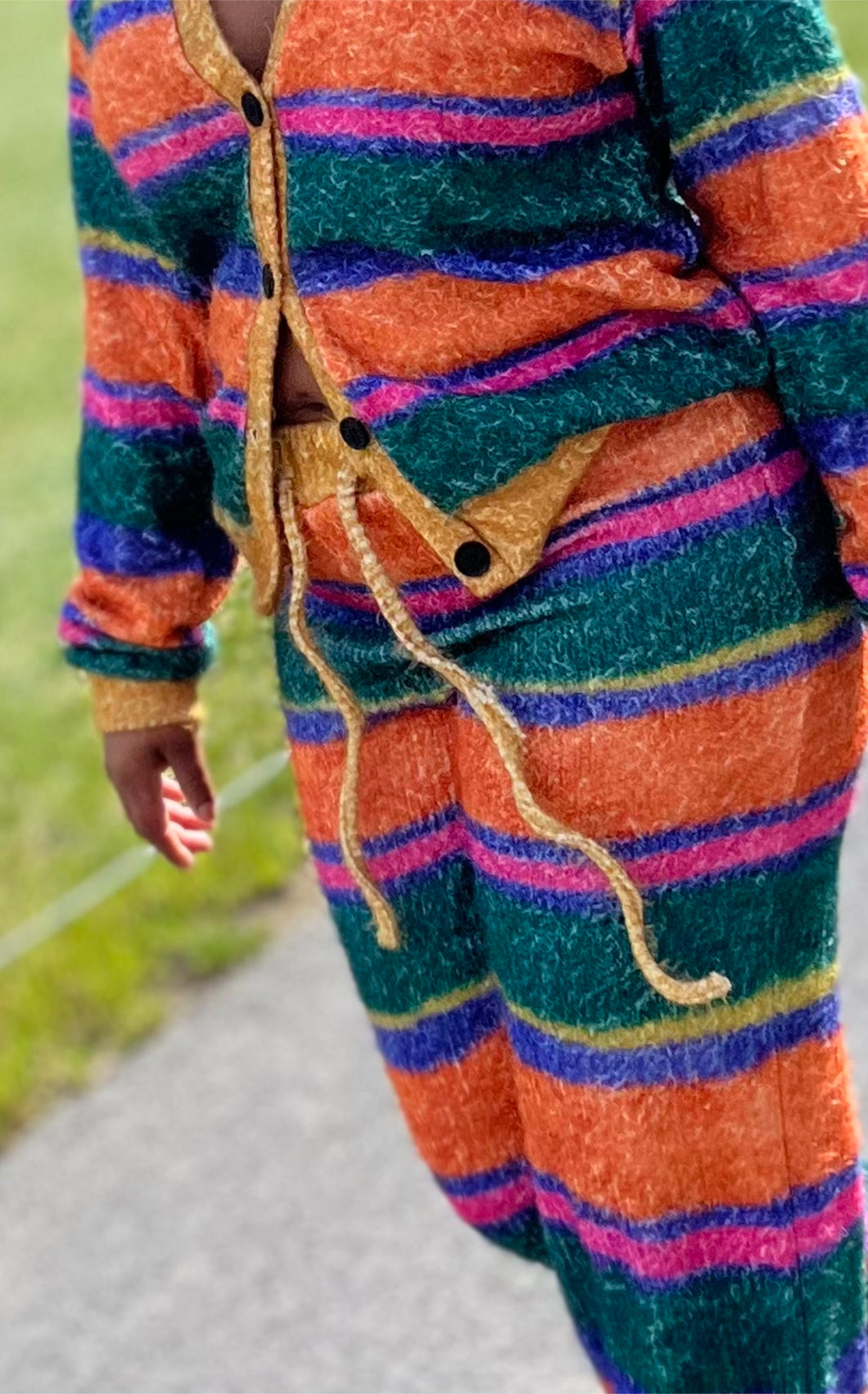 Cardigan and Pants Multicolored Set